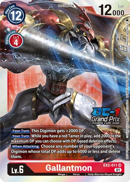 Gallantmon [EX2-011] (DC-1 2022 Stamped) [Digital Hazard Promos] | Anubis Games and Hobby