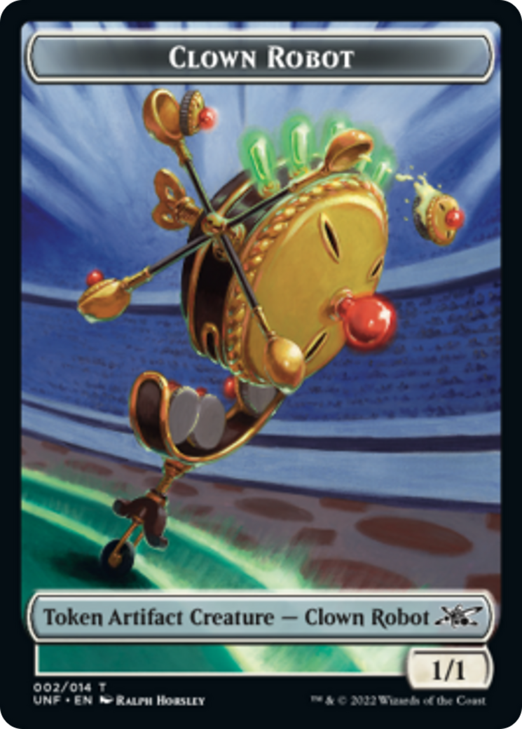 Clown Robot (002) // Food (011) Double-Sided Token [Unfinity Tokens] | Anubis Games and Hobby