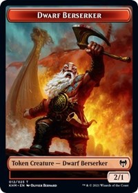 Dwarf Berserker // Demon Berserker Double-Sided Token [Kaldheim Tokens] | Anubis Games and Hobby