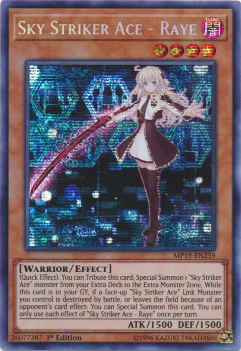 Sky Striker Ace - Raye [MP19-EN259] Prismatic Secret Rare | Anubis Games and Hobby