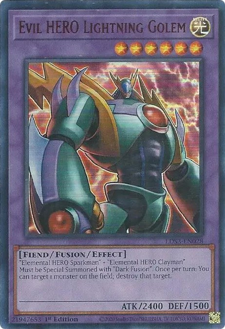 Evil HERO Lightning Golem (Red) [LDS3-EN028] Ultra Rare | Anubis Games and Hobby