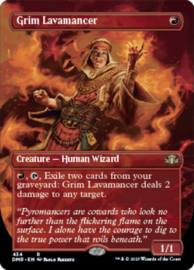 Grim Lavamancer (Borderless Alternate Art) [Dominaria Remastered] | Anubis Games and Hobby