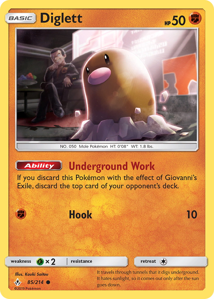 Diglett (85/214) [Sun & Moon: Unbroken Bonds] | Anubis Games and Hobby