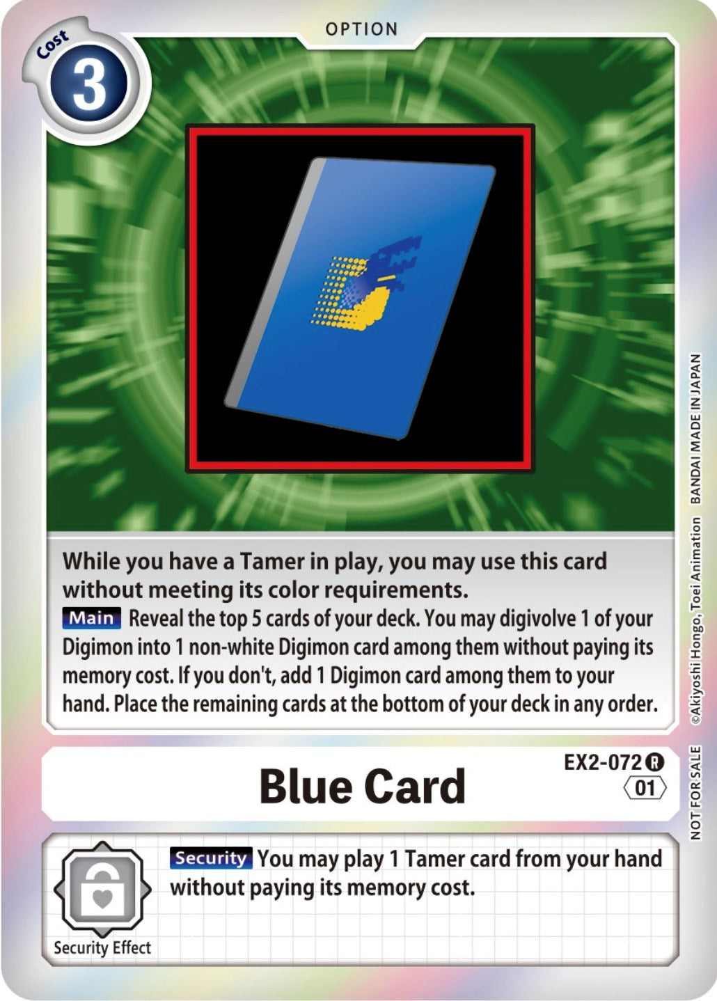 Blue Card [EX2-072] (Event Pack 4) [Digital Hazard Promos] | Anubis Games and Hobby