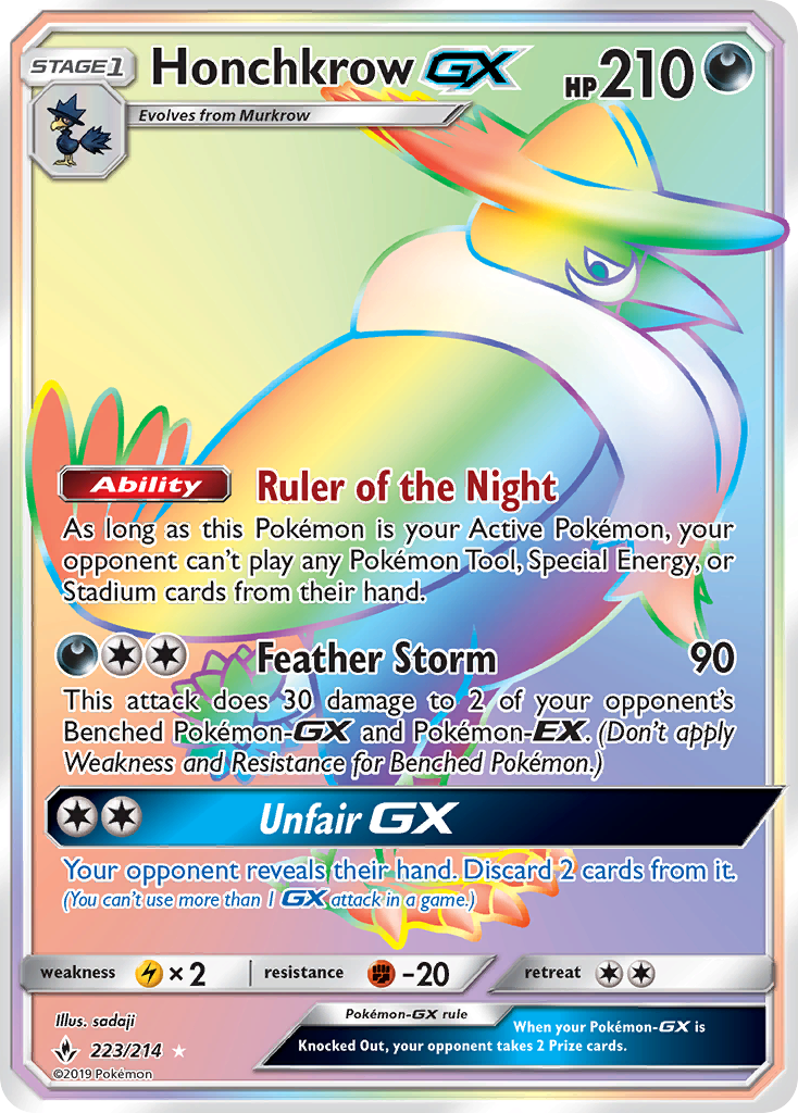 Honchkrow GX (223/214) [Sun & Moon: Unbroken Bonds] | Anubis Games and Hobby