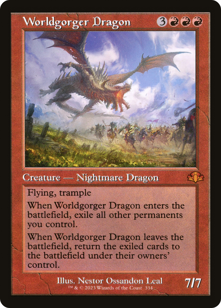 Worldgorger Dragon (Retro) [Dominaria Remastered] | Anubis Games and Hobby