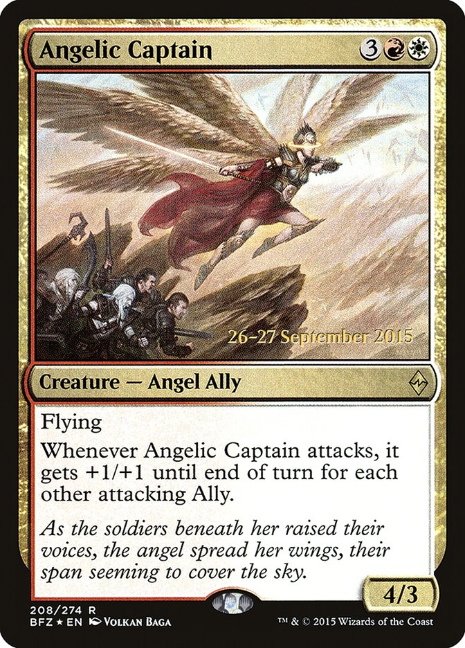 Angelic Captain [Battle for Zendikar Prerelease Promos] | Anubis Games and Hobby