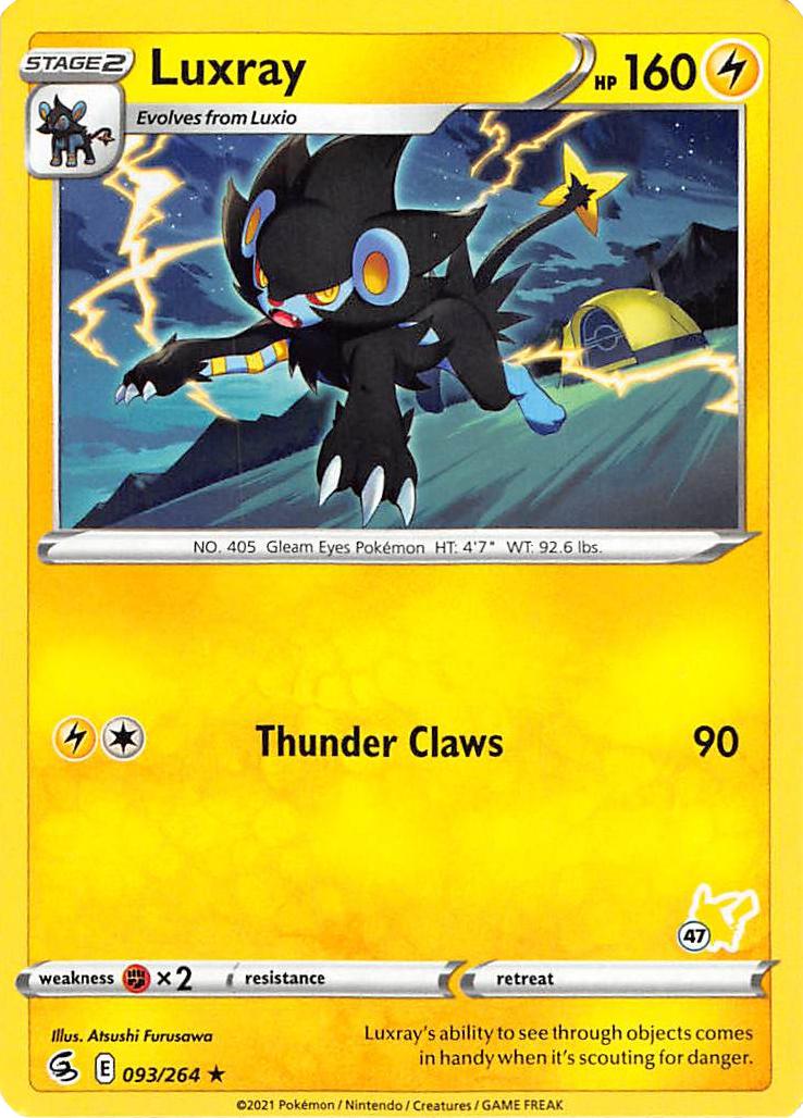 Luxray (093/264) (Pikachu Stamp #47) [Battle Academy 2022] | Anubis Games and Hobby