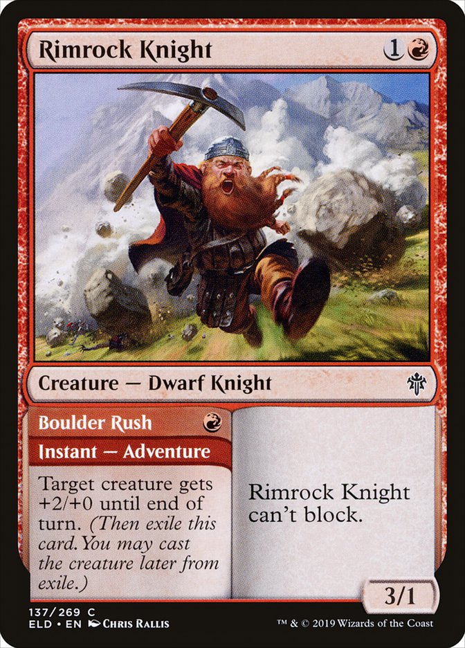 Rimrock Knight // Boulder Rush [Throne of Eldraine] | Anubis Games and Hobby