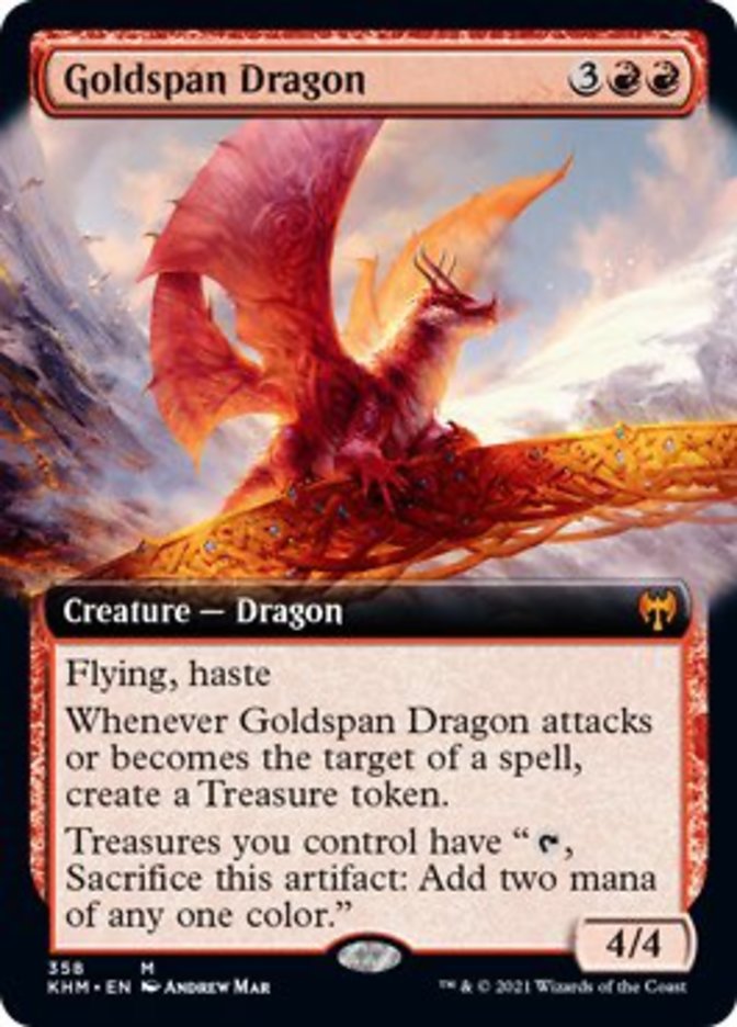 Goldspan Dragon (Extended Art) [Kaldheim] | Anubis Games and Hobby