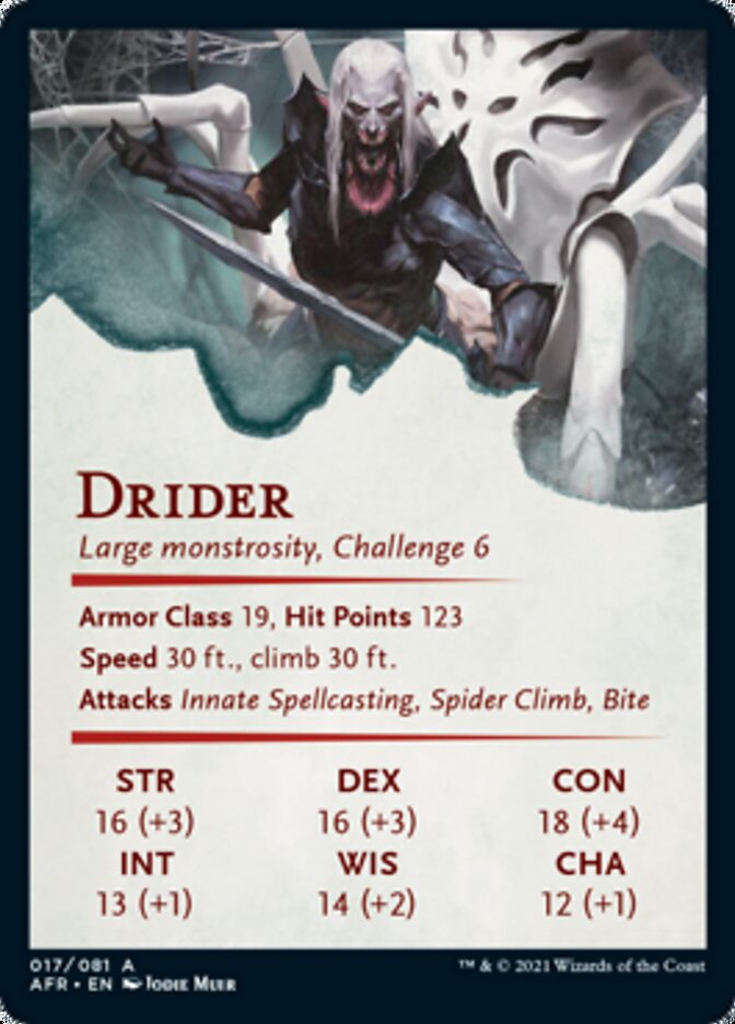 Drider Art Card [Dungeons & Dragons: Adventures in the Forgotten Realms Art Series] | Anubis Games and Hobby