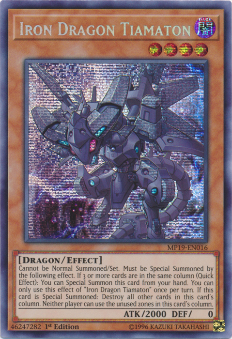 Iron Dragon Tiamaton [MP19-EN016] Prismatic Secret Rare | Anubis Games and Hobby