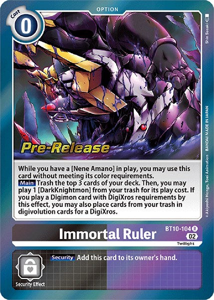 Immortal Ruler [BT10-104] [Xros Encounter Pre-Release Cards] | Anubis Games and Hobby