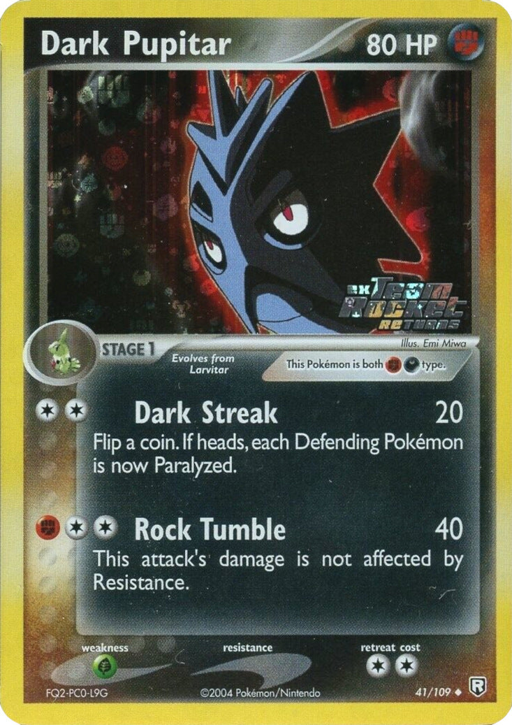 Dark Pupitar (41/109) (Stamped) [EX: Team Rocket Returns] | Anubis Games and Hobby