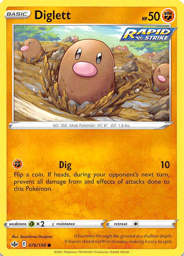 Diglett (076/198) [Sword & Shield: Chilling Reign] | Anubis Games and Hobby