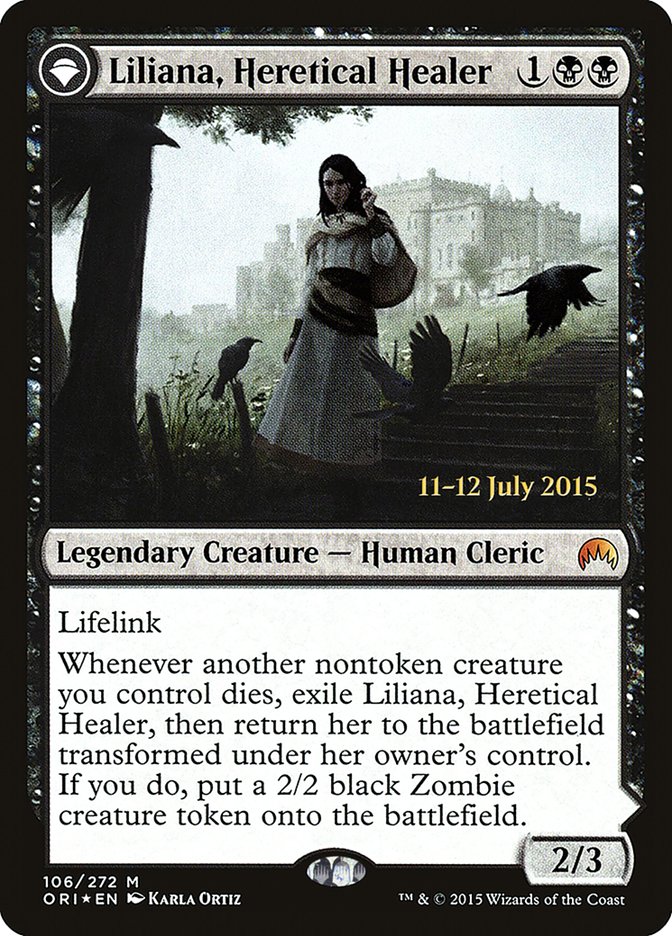 Liliana, Heretical Healer // Liliana, Defiant Necromancer [Magic Origins Prerelease Promos] | Anubis Games and Hobby