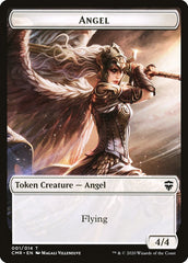 Angel // Salamander Warrior Double-Sided Token [Commander Legends Tokens] | Anubis Games and Hobby