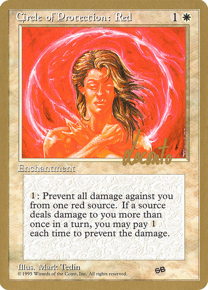 Circle of Protection: Red (Michael Loconto) (SB) (4ED) [Pro Tour Collector Set] | Anubis Games and Hobby