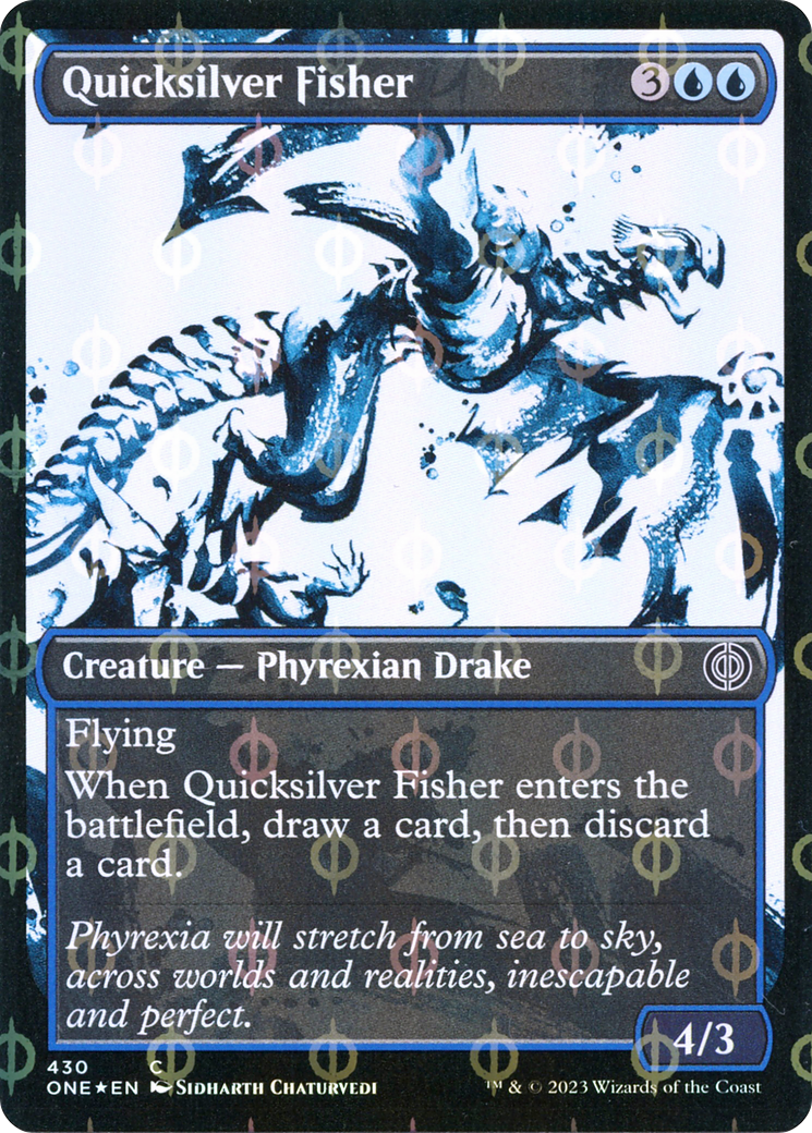 Quicksilver Fisher (Showcase Ichor Step-and-Compleat Foil) [Phyrexia: All Will Be One] | Anubis Games and Hobby