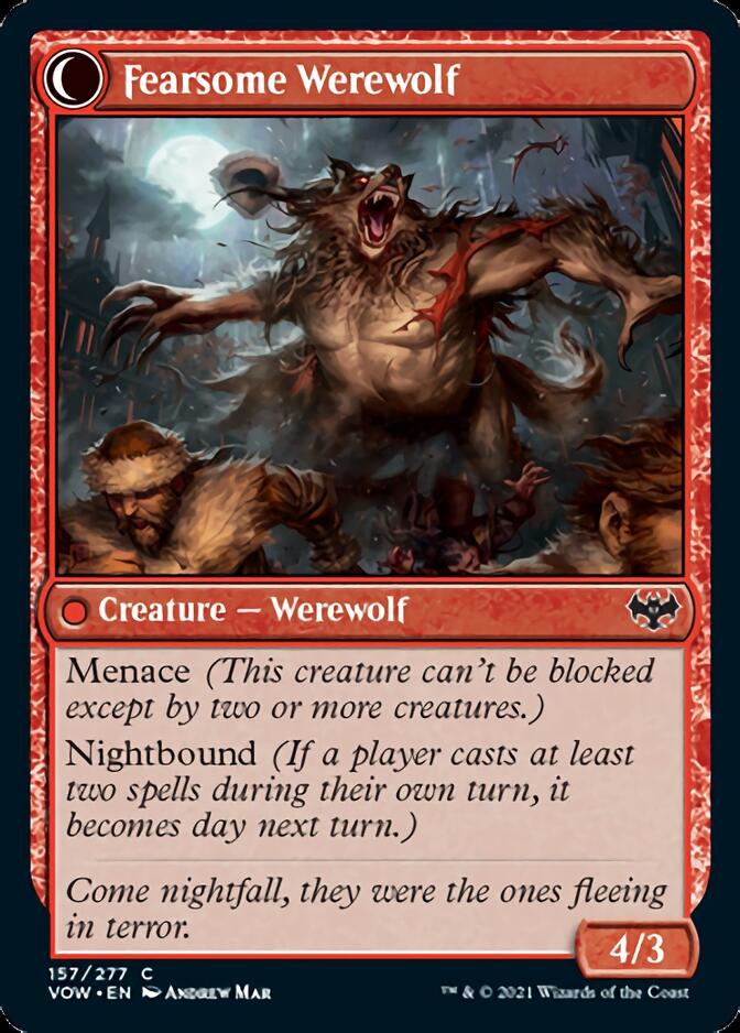 Fearful Villager // Fearsome Werewolf [Innistrad: Crimson Vow] | Anubis Games and Hobby