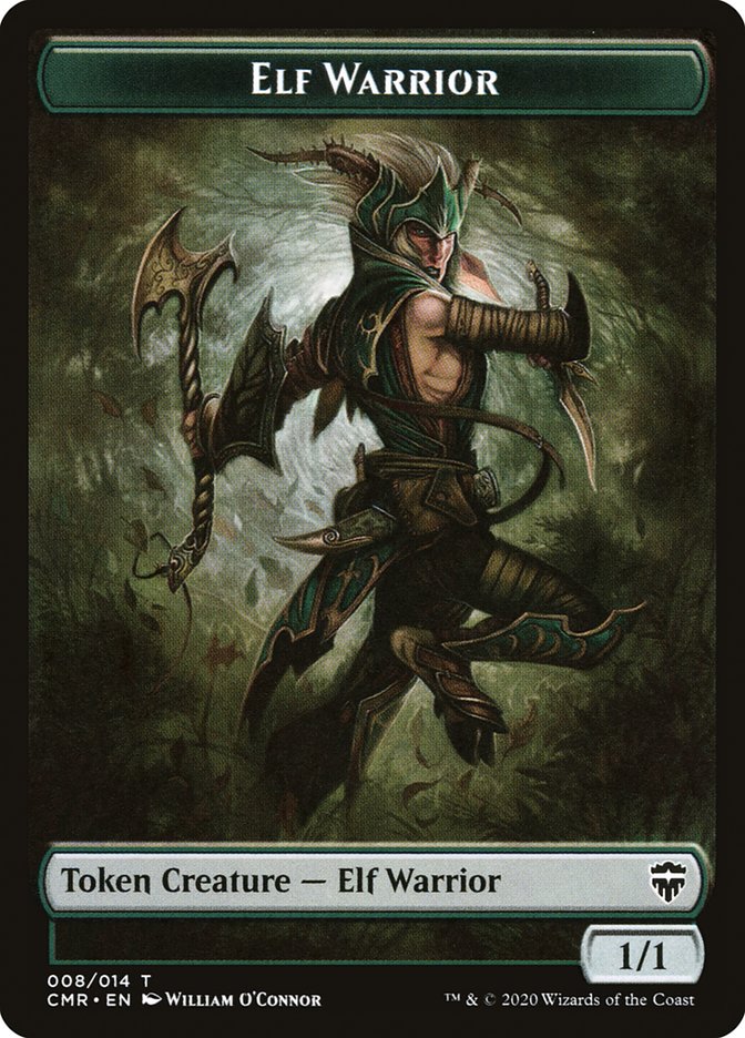 Elf Warrior // Rock Double-Sided Token [Commander Legends Tokens] | Anubis Games and Hobby