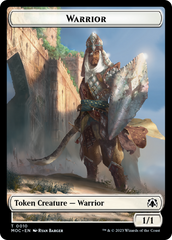Warrior // Elspeth, Sun's Champion Emblem Double-Sided Token [March of the Machine Commander Tokens] | Anubis Games and Hobby