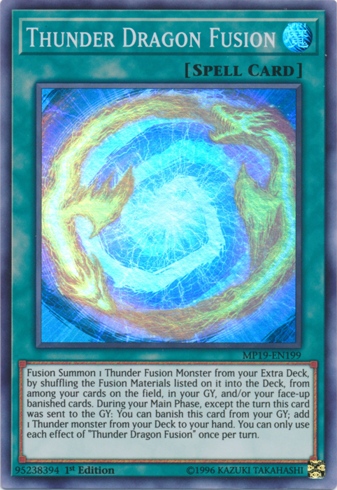 Thunder Dragon Fusion [MP19-EN199] Super Rare | Anubis Games and Hobby