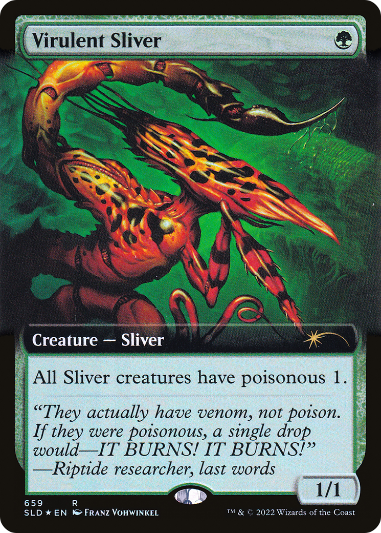 Virulent Sliver (Extended Art) (Step-and-Compleat Foil) [Secret Lair Drop Promos] | Anubis Games and Hobby