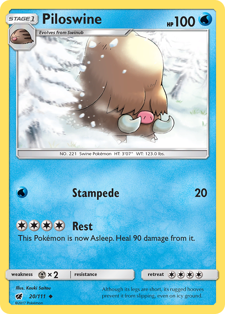 Piloswine (20/111) [Sun & Moon: Crimson Invasion] | Anubis Games and Hobby