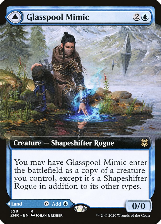 Glasspool Mimic // Glasspool Shore (Extended Art) [Zendikar Rising] | Anubis Games and Hobby