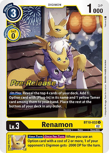 Renamon [BT10-032] [Xros Encounter Pre-Release Cards] | Anubis Games and Hobby