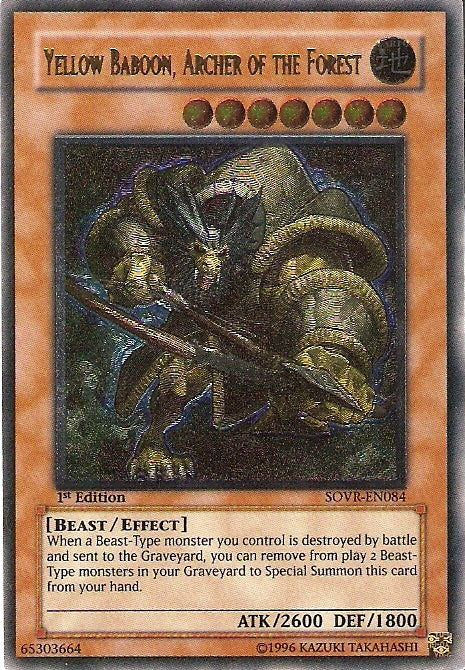 Yellow Baboon, Archer of the Forest [SOVR-EN084] Ultimate Rare | Anubis Games and Hobby