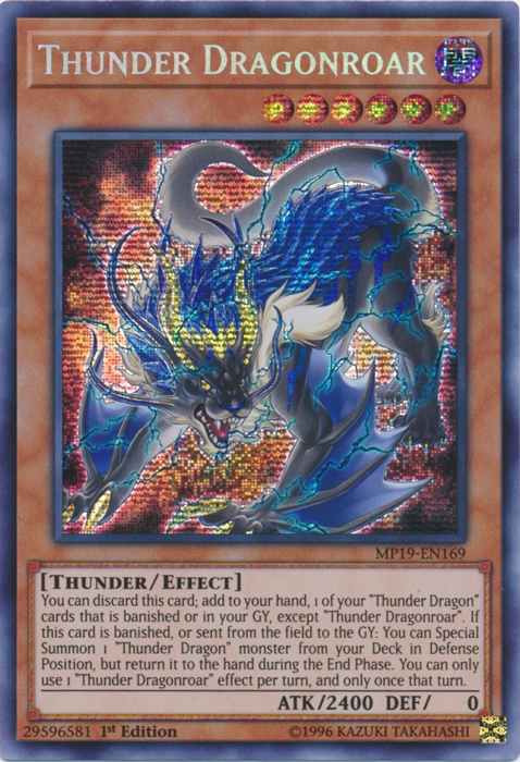 Thunder Dragonroar [MP19-EN169] Prismatic Secret Rare | Anubis Games and Hobby