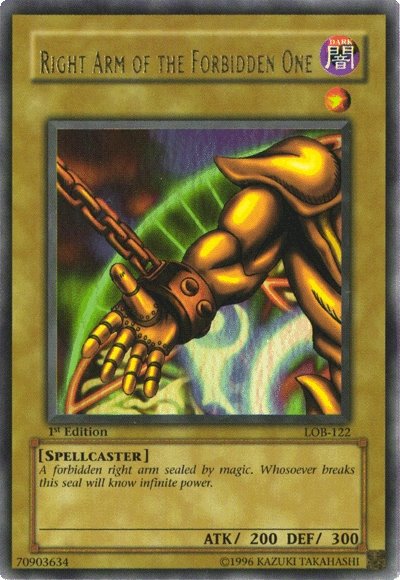 Right Arm of the Forbidden One [LOB-122] Ultra Rare | Anubis Games and Hobby