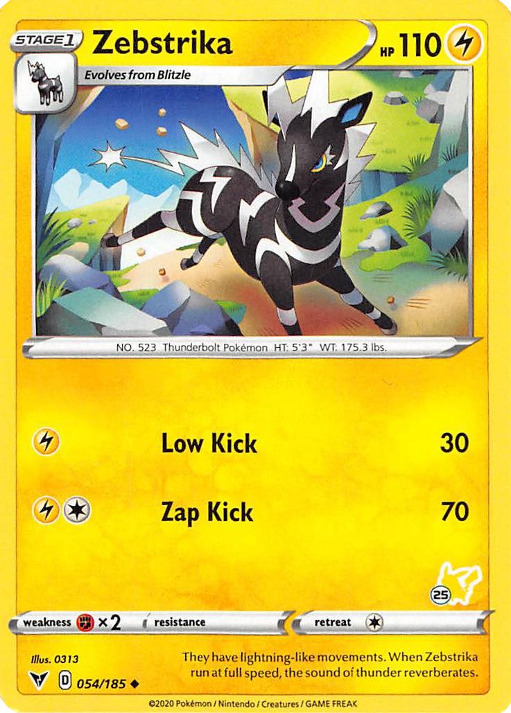 Zebstrika (054/185) (Pikachu Stamp #25) [Battle Academy 2022] | Anubis Games and Hobby