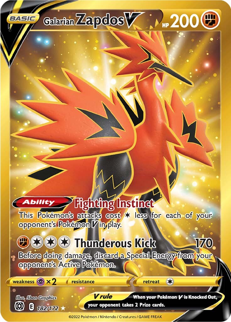 Galarian Zapdos V (182/172) [Sword & Shield: Brilliant Stars] | Anubis Games and Hobby