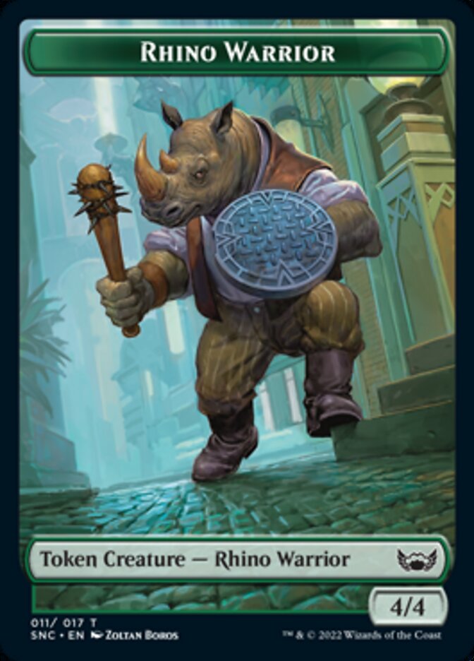 Ogre Warrior // Rhino Warrior Double-Sided Token [Streets of New Capenna Tokens] | Anubis Games and Hobby