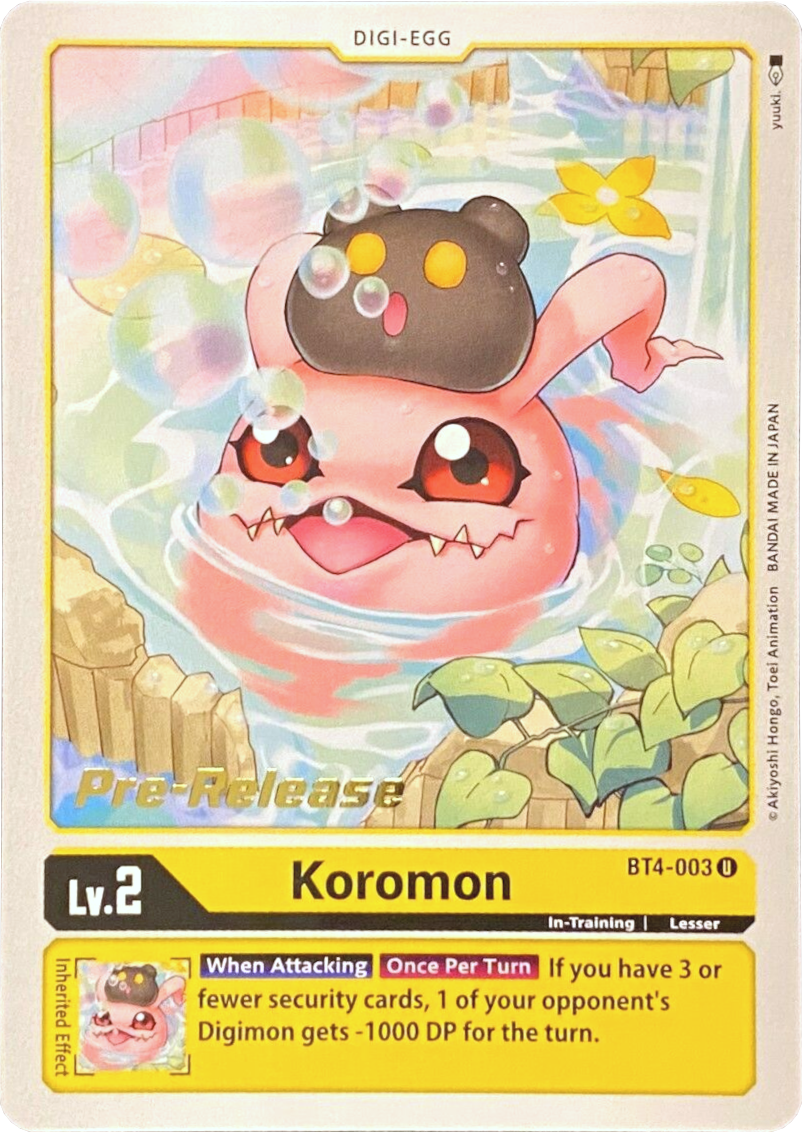 Koromon [BT4-003] [Great Legend Pre-Release Promos] | Anubis Games and Hobby