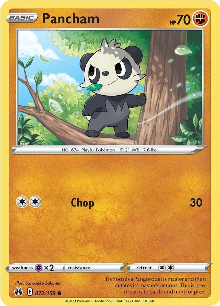 Pancham (072/159) [Sword & Shield: Crown Zenith] | Anubis Games and Hobby