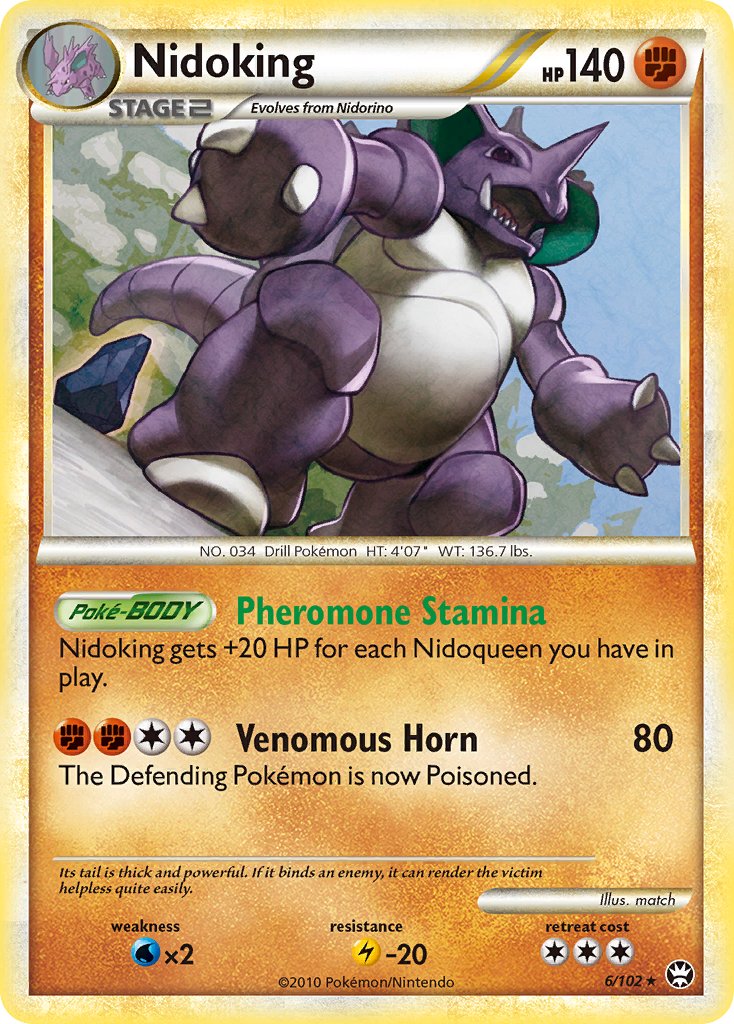 Nidoking (6/102) (Cracked Ice Holo) (Theme Deck Exclusive) [HeartGold & SoulSilver: Triumphant] | Anubis Games and Hobby