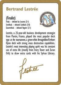 1996 Bertrand Lestree Biography Card [World Championship Decks] | Anubis Games and Hobby