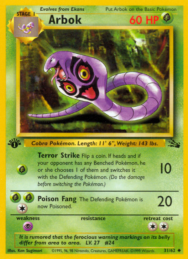 Arbok (31/62) [Fossil 1st Edition] | Anubis Games and Hobby