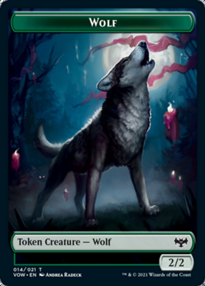 Human (001) // Wolf (014) Double-Sided Token [Innistrad: Crimson Vow Tokens] | Anubis Games and Hobby