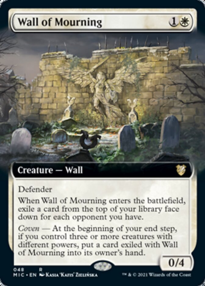 Wall of Mourning (Extended Art) [Innistrad: Midnight Hunt Commander] | Anubis Games and Hobby