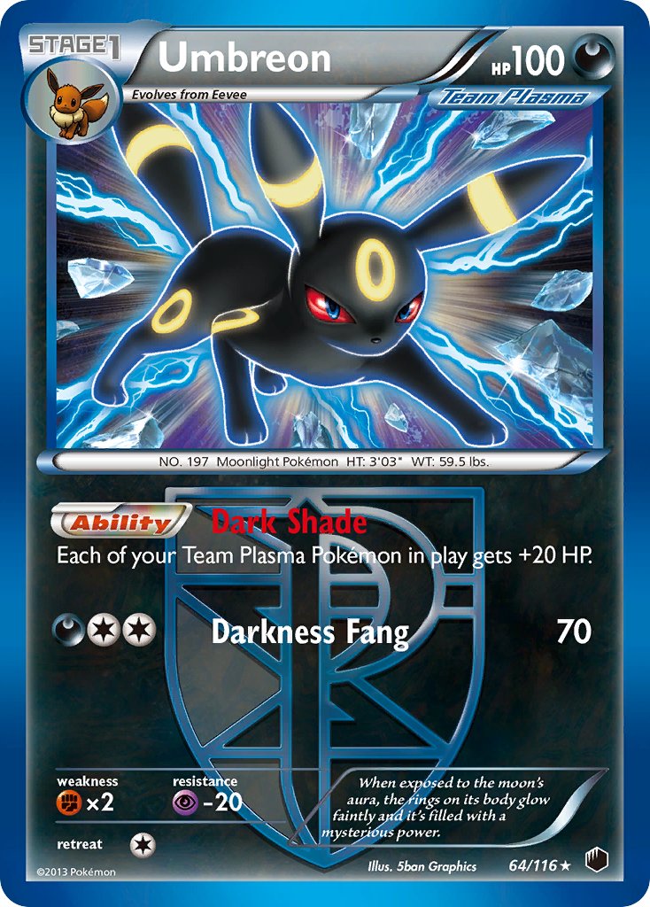 Umbreon (64/116) (Moltres Legendary Battle Deck) (Theme Deck Exclusive) [Black & White: Plasma Freeze] | Anubis Games and Hobby