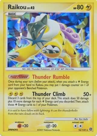 Raikou (16/132) (Cracked Ice Holo) [Diamond & Pearl: Secret Wonders] | Anubis Games and Hobby