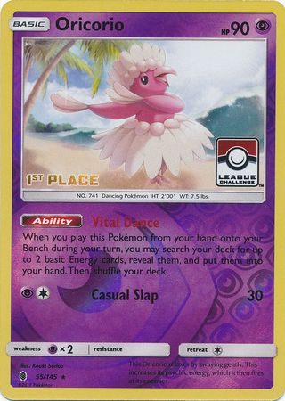 Oricorio (55/145) (League Promo 1st Place) [Sun & Moon: Guardians Rising] | Anubis Games and Hobby