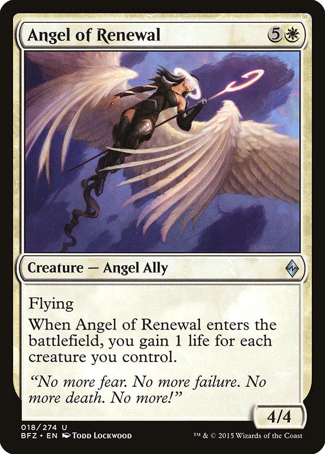 Angel of Renewal [Battle for Zendikar] | Anubis Games and Hobby