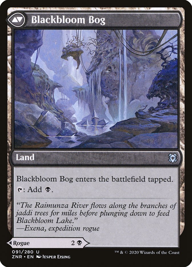 Blackbloom Rogue // Blackbloom Bog [Zendikar Rising] | Anubis Games and Hobby