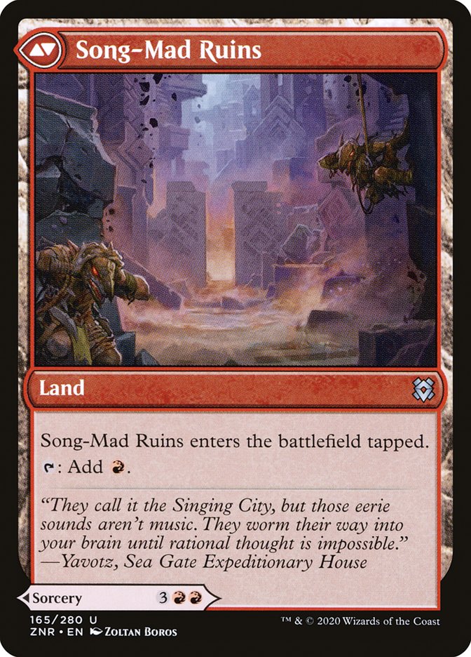 Song-Mad Treachery // Song-Mad Ruins [Zendikar Rising] | Anubis Games and Hobby